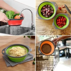 BR Round Draining Basket Collapsible Silicone Kitchen Strainer Colander Folding Filter -Outdoor Equipment Sales Shop 0LS75MHsRl5T9gUPXs3nZK96Y
