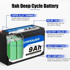 Atem Power 9AH AGM Battery 12V AMP Lead Acid SLA Deep Cycle Batteryl 13 Atem Power 9AH AGM Battery 12V AMP Lead Acid SLA Deep Cycle Batteryl -Outdoor Equipment Sales Shop 0X1 kr62pEbBp0R5bLwq9McBw 1