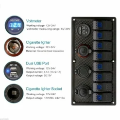 12V 24V 8 Gang LED Rocker Switch Panel USB Car Charger Boat Caravan -Outdoor Equipment Sales Shop 35H71eisoc2dFm3dpKqrZwU58