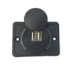 Black Flush Mount Dual USB 3.1A With Swivel Cover