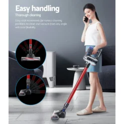 Devanti Cordless Handheld Vacuum Cleaner Stick Handstick Bagless Car 2-Speed LED Headlight (Red) 10 Devanti Cordless Handheld Vacuum Cleaner Stick Handstick Bagless Car 2-Speed LED Headlight (Red) -Outdoor Equipment Sales Shop 4GP34r2bChpnbOp6aPS25CzLk