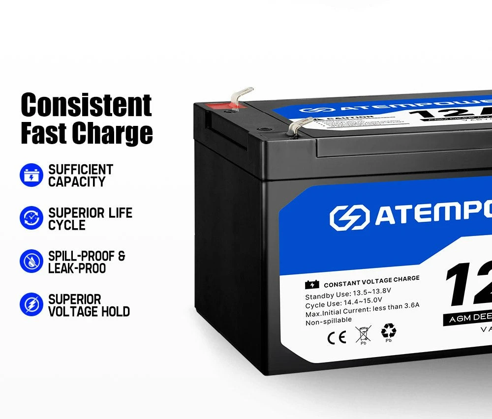 Atem Power 12V 12AH AMP Hour Battery AGM SLA Deep Cycle Fridge Dual 3 Atem Power 12V 12AH AMP Hour Battery AGM SLA Deep Cycle Fridge Dual - Image 3
