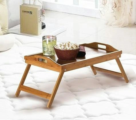 Bamboo Bed Table Breakfast/Snack Serving Tray TV Food Stand With Foldable Legs 12 Bamboo Bed Table Breakfast/Snack Serving Tray TV Food Stand With Foldable Legs - Image 12