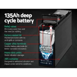 Giantz Deep Cycle Battery 135Ah 12V AGM Power Potable 10 Giantz Deep Cycle Battery 135Ah 12V AGM Power Potable -Outdoor Equipment Sales Shop 4nveNezA89s0p6ziUkGgNHbLs