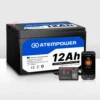 Atem Power 12V 12AH AMP Hour Battery AGM W/ Battery Monitor SLA Deep