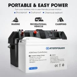 Atem Power 135Ah 12V AGM Deep Cycle Battery + 12V 20A DC To DC Battery Charger + Battery Box -Outdoor Equipment Sales Shop 6dXgCQbTwan3jTSBWIjWk6DB4