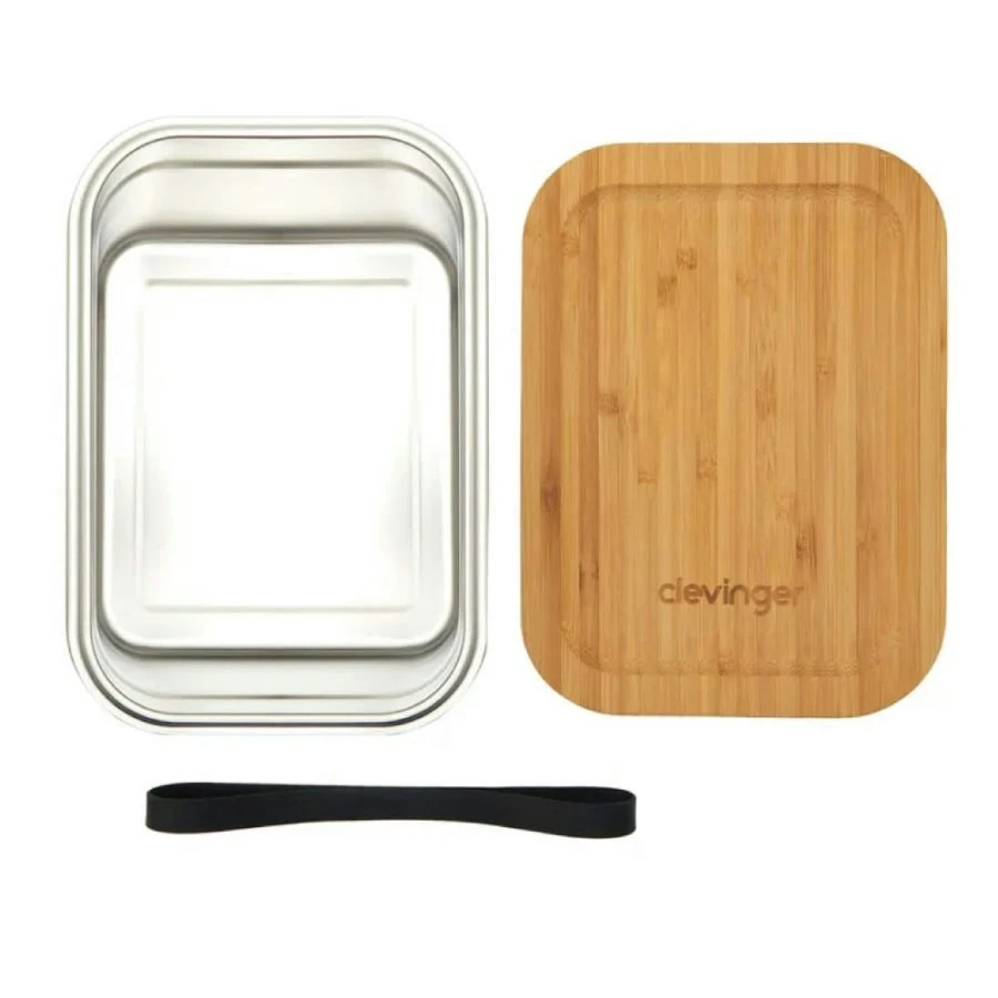 Clevinger Stainless Steel Bamboo Extra Large Lunch Box 2000ml 10 Clevinger Stainless Steel Bamboo Extra Large Lunch Box 2000ml - Image 10