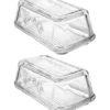 2x Kilner Glass Butter Dish Dishwasher Microwave Safe Container Tableware