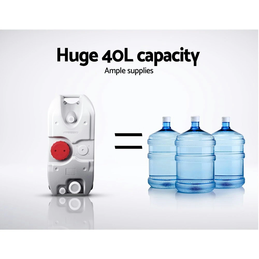 Weisshorn 40L Portable Wheel Water Tanks Tank Camping Caravan Storage Grey 3 Weisshorn 40L Portable Wheel Water Tanks Tank Camping Caravan Storage Grey - Image 3