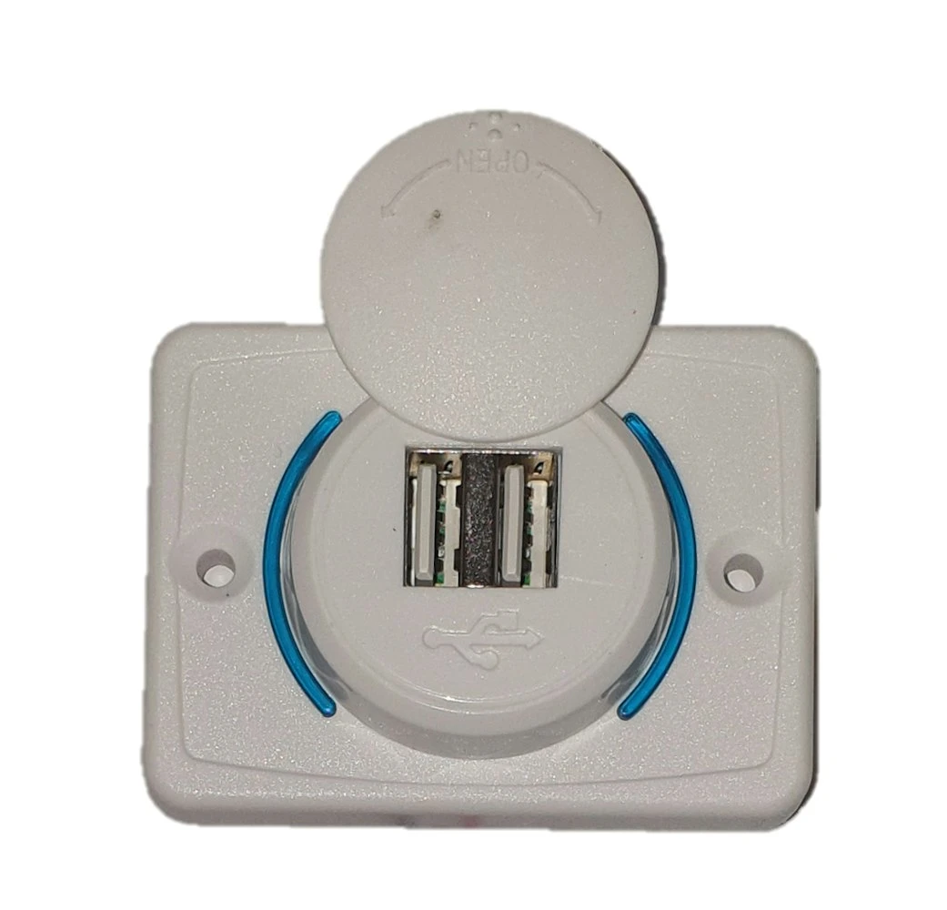 White Flush Mount Dual USB 3.1A With Swivel Cover 1 White Flush Mount Dual USB 3.1A With Swivel Cover