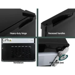 Glacio 95L Portable Fridge Bar Freezer Cooler Upright 12V/24V/240V Caravan 4WD Car Camping Black -Outdoor Equipment Sales Shop 96DavRBqMHZspXGNurskccsgc