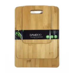 3 Pack Bamboo Wood Chopping Board Set Cheese Cutting & Serving Light Wood Tone -Outdoor Equipment Sales Shop 9BjR7xBfdGvTujLIzkW61pwWA
