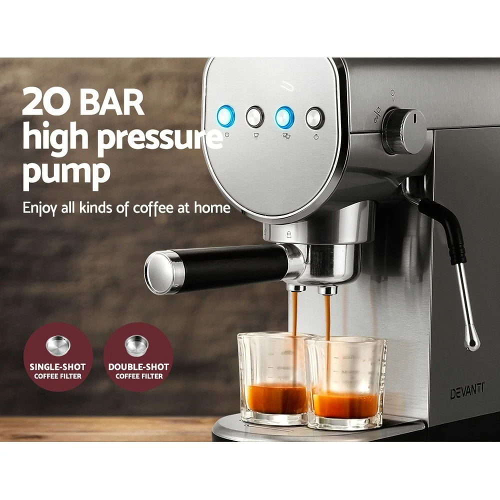 Devanti Coffee Machine Espresso Maker 20 Bar 5 Devanti Coffee Machine Espresso Maker 20 Bar - Image 5