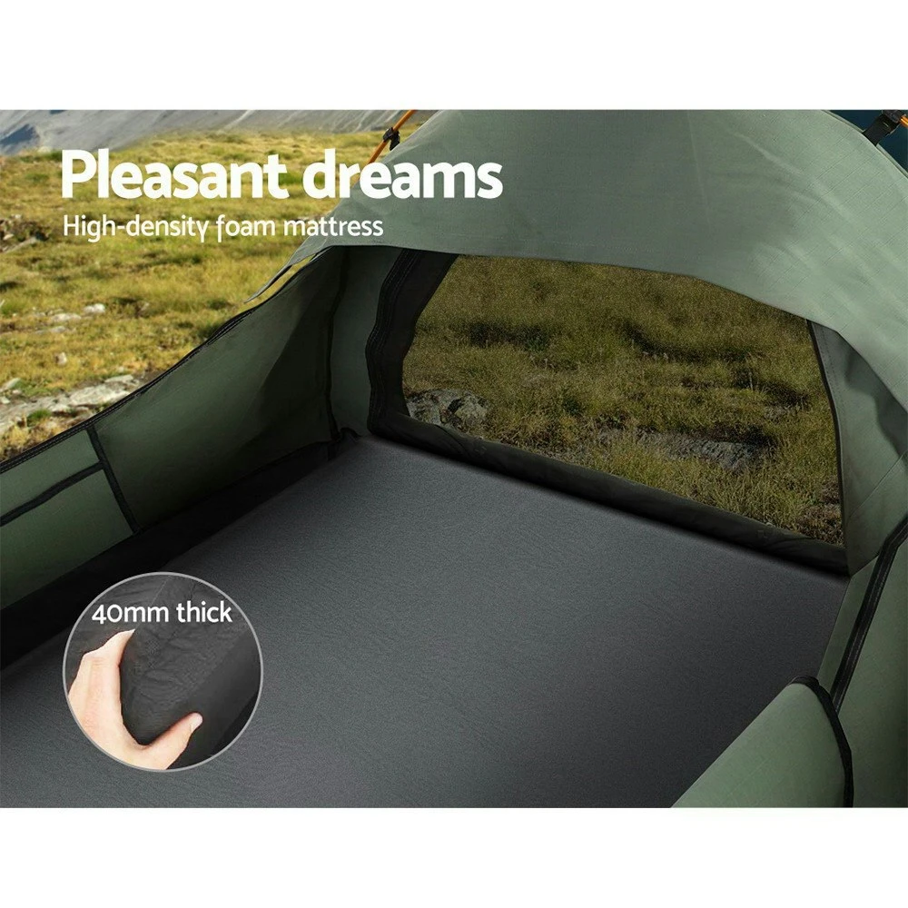 Weisshorn Double Swag Camping Swags Canvas Tent Deluxe Celadon With Mattress 5 Weisshorn Double Swag Camping Swags Canvas Tent Deluxe Celadon With Mattress - Image 5