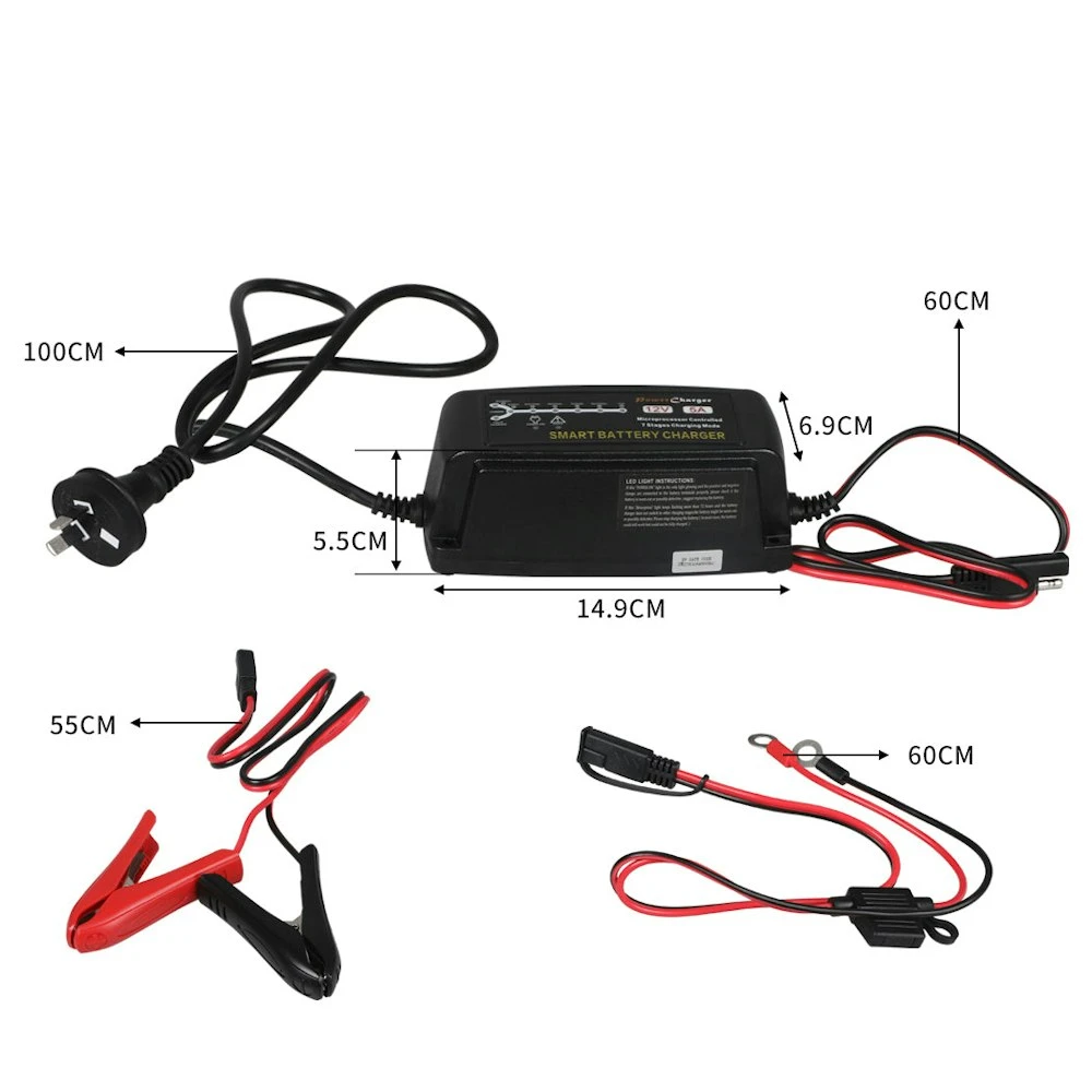 Smart Battery Charger 12V 5A Trickle Repair Car Boat Motorcycle Lead-acid AGM 3 Smart Battery Charger 12V 5A Trickle Repair Car Boat Motorcycle Lead-acid AGM - Image 3