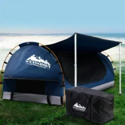 Weisshorn Double Swag Camping Swags Canvas Free Standing Dome Tent Dark Blue W/ 7CM Mattress -Outdoor Equipment Sales Shop BvEumVvOuX6SZr8JnUT m0Y