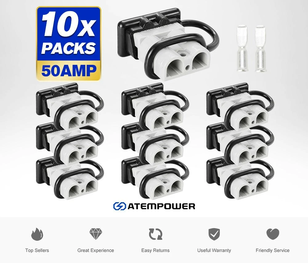 10x 50Amp Anderson Cover Style Plug With Dust Cap 2 10x 50Amp Anderson Cover Style Plug With Dust Cap - Image 2
