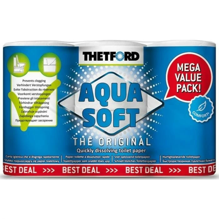 Thetford Aqua Soft 6pk Toilet Tissue Paper 1 Thetford Aqua Soft 6pk Toilet Tissue Paper