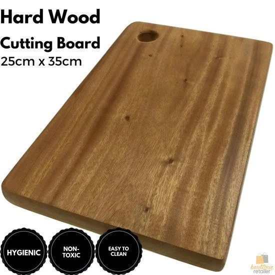BR Hard Wood Hygienic Cutting Wooden Chopping Board Natural Kitchen 35 X 25 X 2cm 2 BR Hard Wood Hygienic Cutting Wooden Chopping Board Natural Kitchen 35 X 25 X 2cm - Image 2
