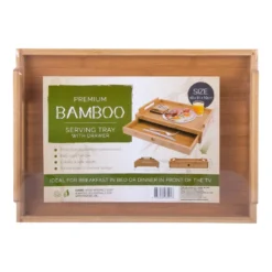 Bamboo Serving Tray With Drawer -Outdoor Equipment Sales Shop E9uVNLT4 8SN xjbASaXUdvVY