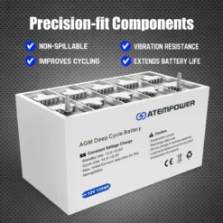 Atem Power 135AH 12V AGM Battery W/ Battery Monitor AMP Lead Acid SLA -Outdoor Equipment Sales Shop Ea3J4lmTDgLD9G8b9yizw2c68