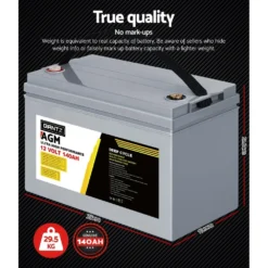 Giantz Deep Cycle Battery 140Ah 12V AGM Power Potable 8 Giantz Deep Cycle Battery 140Ah 12V AGM Power Potable -Outdoor Equipment Sales Shop Ecvc2WSPA fhVjclQvmxPLTDA