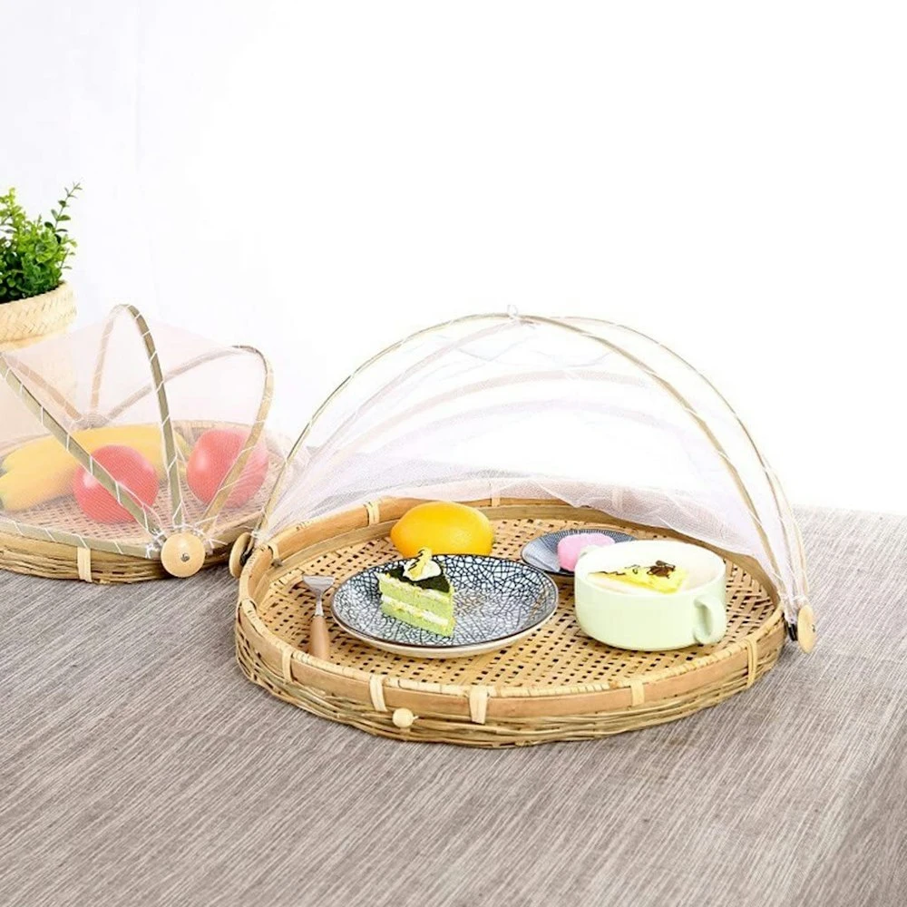 Davis & Waddell Collapsible Mesh Food Cover With Bamboo Tray 2 Davis & Waddell Collapsible Mesh Food Cover With Bamboo Tray - Image 2