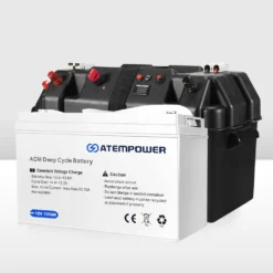 135Ah 12V AGM Deep Cycle Battery Portable Sealed Marine SLA Camping With Battery Box