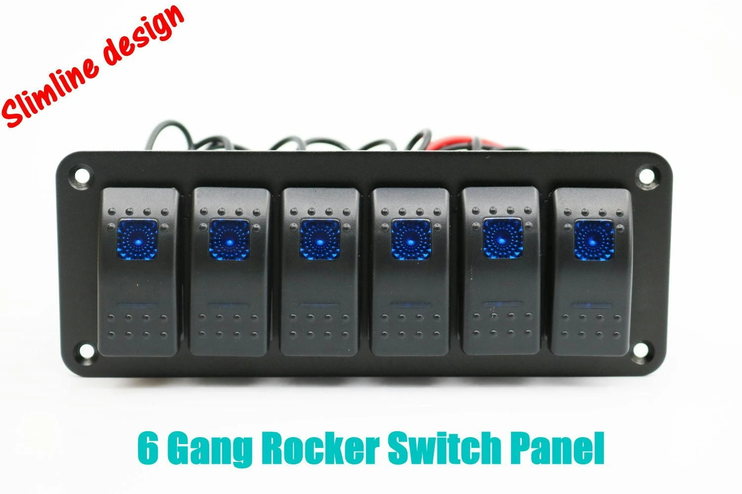 12V 24V 6 Gang Slimline LED Rocker Switch Panel Boat Caravan RV 2 12V 24V 6 Gang Slimline LED Rocker Switch Panel Boat Caravan RV - Image 2