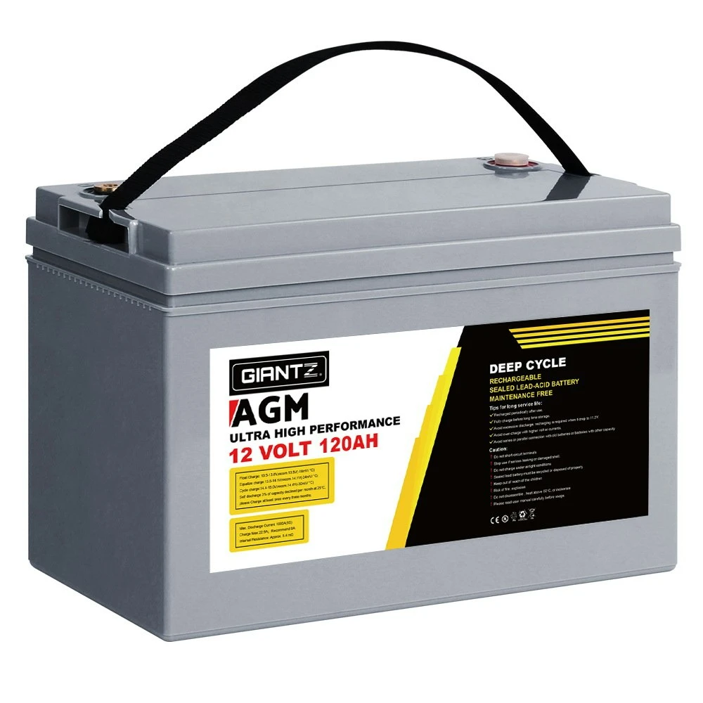 Giantz AGM Deep Cycle Battery 12V 120Ah Marine Sealed Power Portable Box Sola 1 Giantz AGM Deep Cycle Battery 12V 120Ah Marine Sealed Power Portable Box Sola