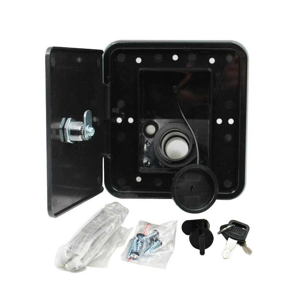 RV FLOMASTER Gravity Water Inlet Hatch - Black 2 RV FLOMASTER Gravity Water Inlet Hatch - Black - Image 2