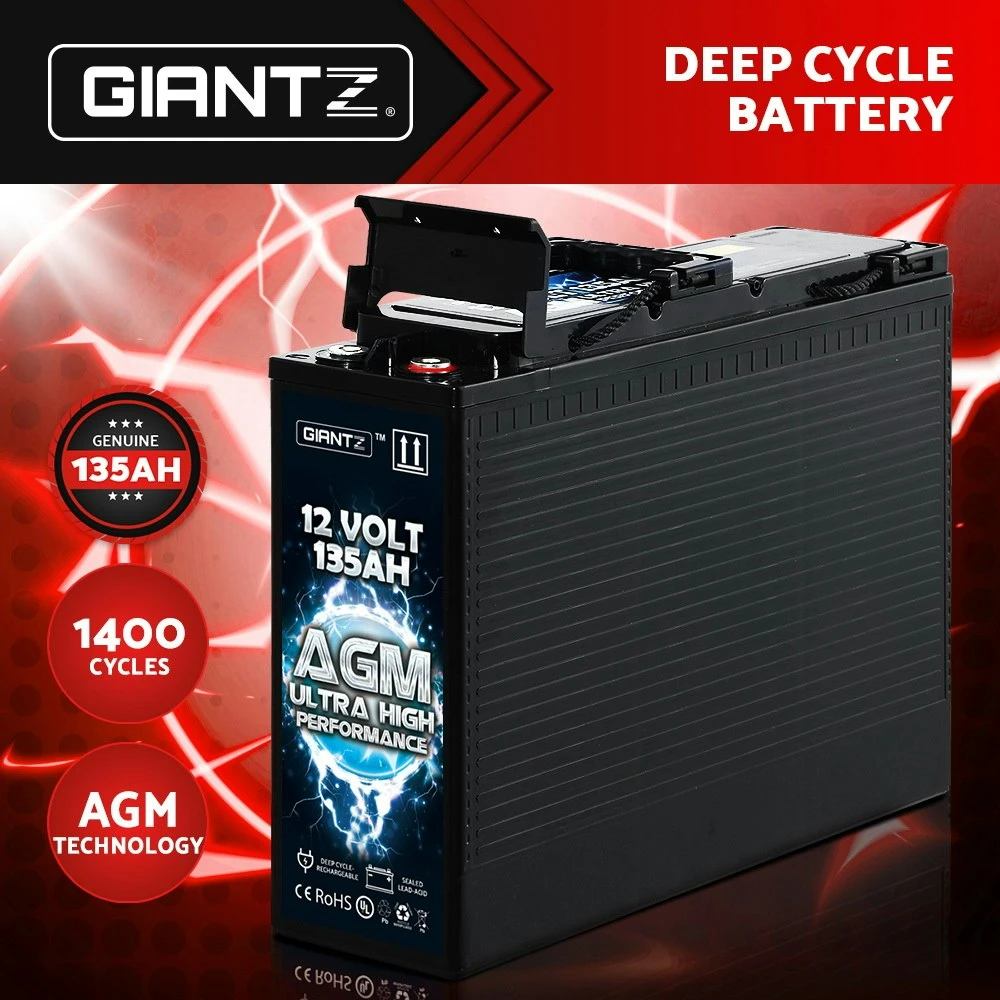 Giantz Deep Cycle Battery 135Ah 12V AGM Power Potable 3 Giantz Deep Cycle Battery 135Ah 12V AGM Power Potable - Image 3
