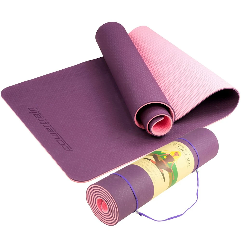 Powertrain Eco-Friendly TPE Pilates Exercise Yoga Mat 8mm - Dark Purple 1 Powertrain Eco-Friendly TPE Pilates Exercise Yoga Mat 8mm - Dark Purple