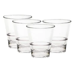 D-Still Unbreakable Stackable Rocks Glass 255ml - Set Of 4