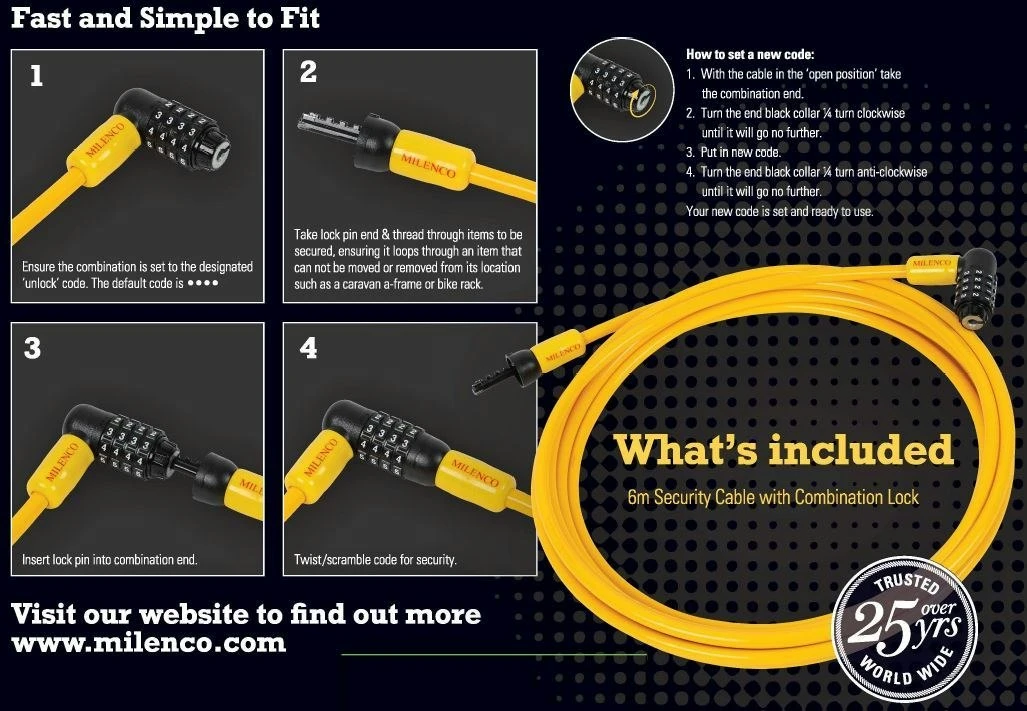 Milenco - 6m Security Cable - MIL5951 3 Milenco - 6m Security Cable - MIL5951 - Image 3