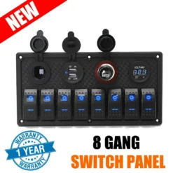 12V 24V 8 Gang LED Rocker Switch Panel USB Car Charger Boat Caravan -Outdoor Equipment Sales Shop LFHQ9YKoTHofE6H22EBwyFDzo