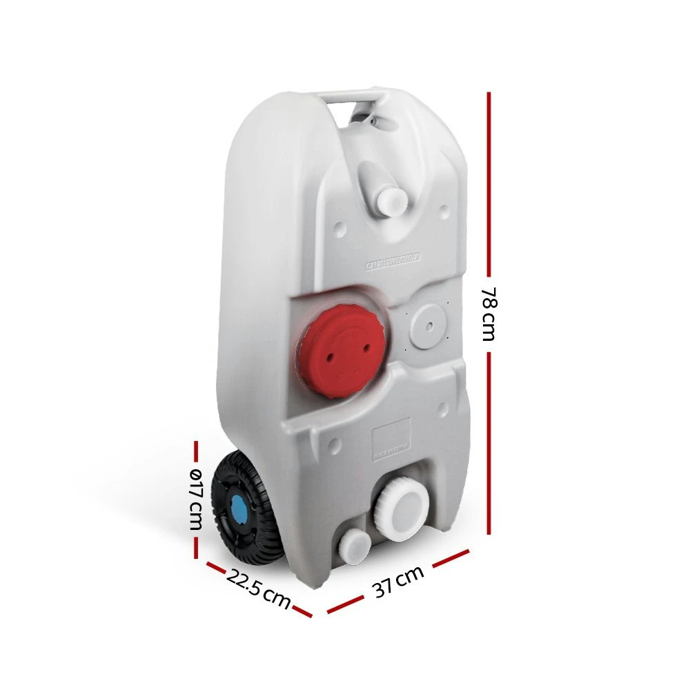 Weisshorn 40L Portable Wheel Water Tanks Tank Camping Caravan Storage Grey 2 Weisshorn 40L Portable Wheel Water Tanks Tank Camping Caravan Storage Grey - Image 2