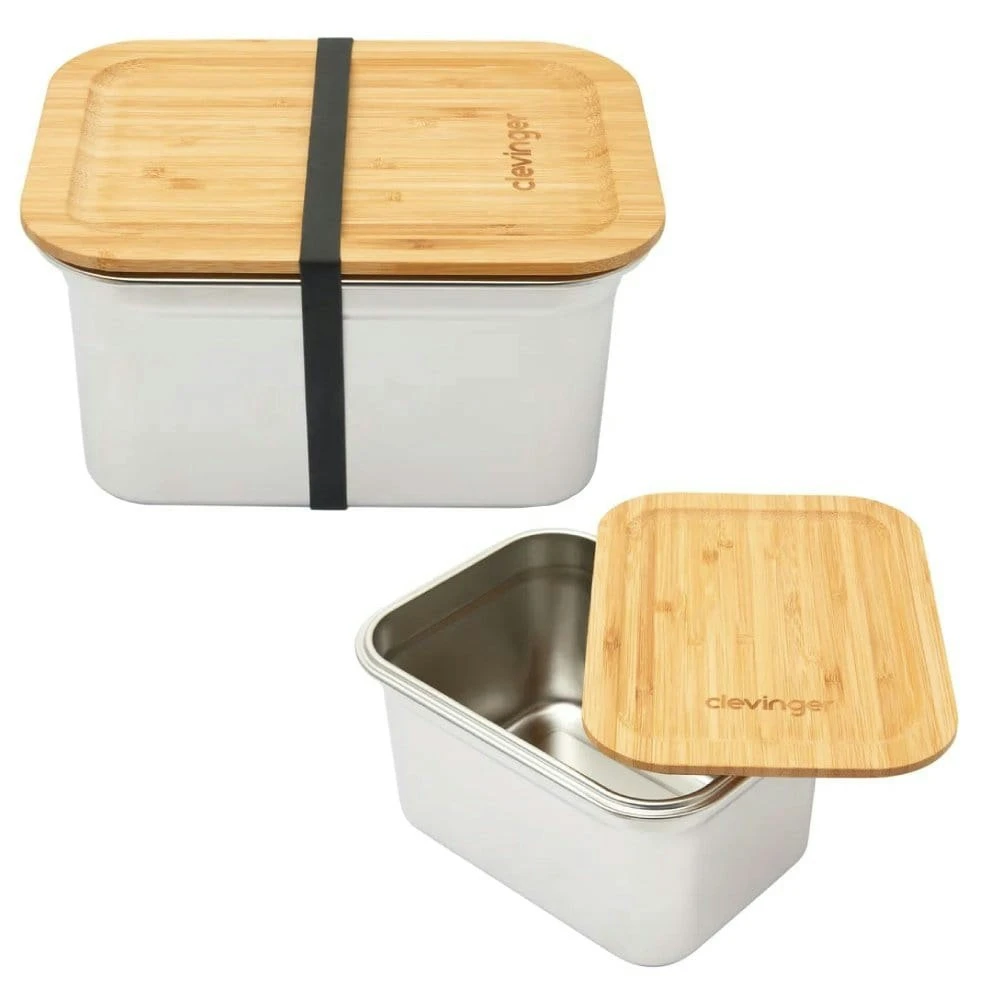 Clevinger Stainless Steel Bamboo Extra Large Lunch Box 2000ml 14 Clevinger Stainless Steel Bamboo Extra Large Lunch Box 2000ml - Image 14