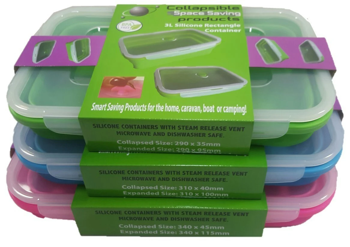 Collapsible Space Saving Rectangular Container Set 3 Pack 2 Collapsible Space Saving Rectangular Container Set 3 Pack - Image 2