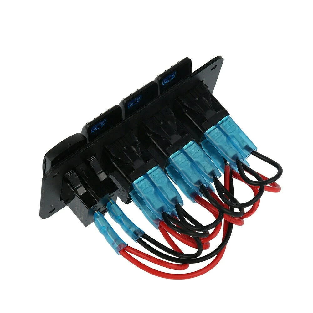 12V 24V 4 Gang Slimline LED Rocker Switch Panel With USB Charger Boat Caravan RV 5 12V 24V 4 Gang Slimline LED Rocker Switch Panel With USB Charger Boat Caravan RV - Image 5