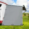 Grey Caravan Privacy Screen 1.95 X 2.2M End Wall Side Sun Shade Roll Out Awning