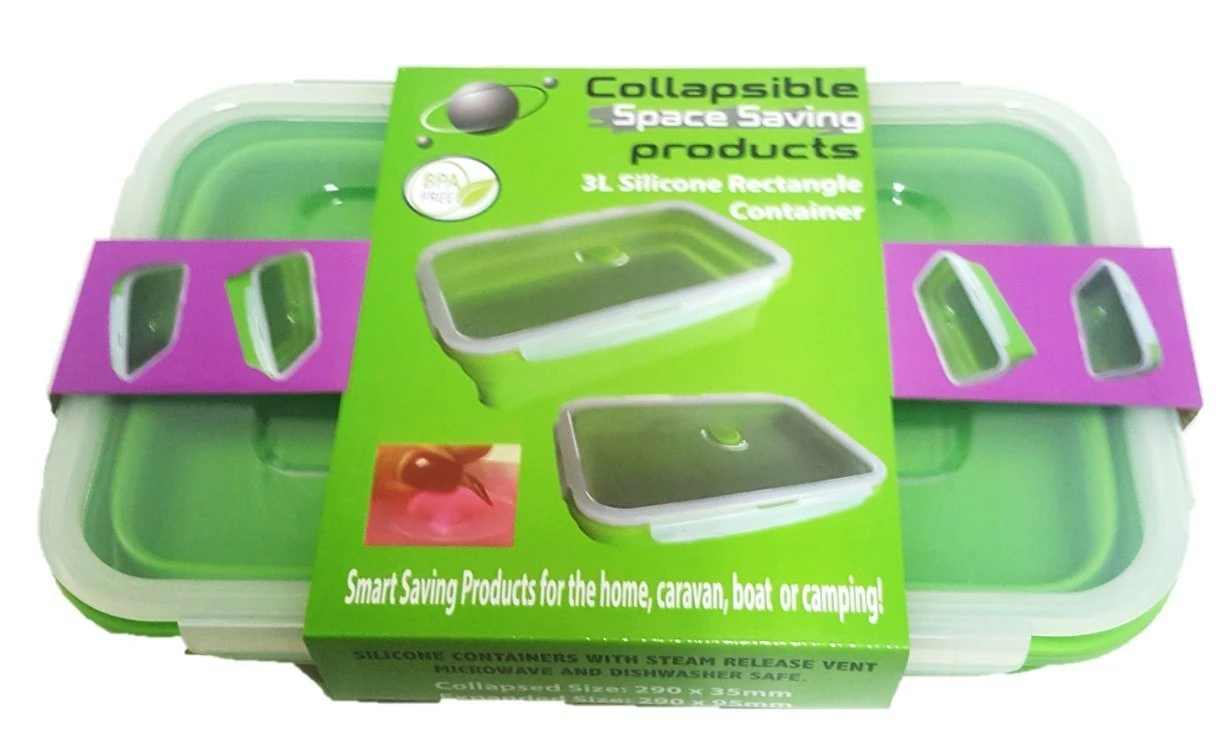 Collapsible Silicone Rectangle Container Large 1 Collapsible Silicone Rectangle Container Large