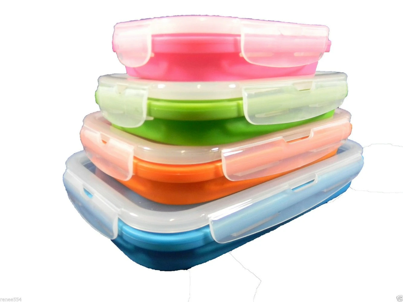 Collapsible Space Saving Products Collapsible Rectangle Containers 4 Set 3 Collapsible Space Saving Products Collapsible Rectangle Containers 4 Set - Image 3