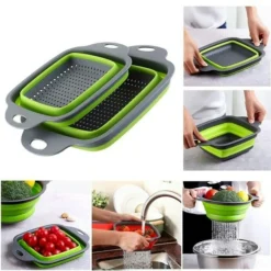 BR Square Draining Basket Collapsible Silicone Kitchen Storage Bag Fruit And Vegetable Basket Folding Filter -Outdoor Equipment Sales Shop TqWTvDE xs7bUKuWFABoZNizU