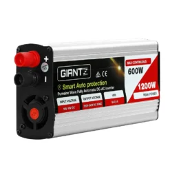 Giantz Power Inverter 600W/1200W Pure Sine Wave 12V-240V Camping Boat Caravan