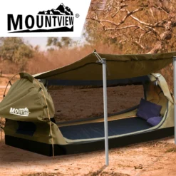 Mountview Double Swag Camping Swags Canvas Dome Tent Free Standing Khaki -Outdoor Equipment Sales Shop UKdogMBpGKV9eYH35M rfSKpg