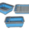 Collapsible Silicone Blue Dish Drainer