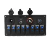 12V 24V 8 Gang LED Rocker Switch Panel USB Car Charger Boat Caravan