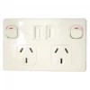 Double Pole Double Usb Power Point White 10amp