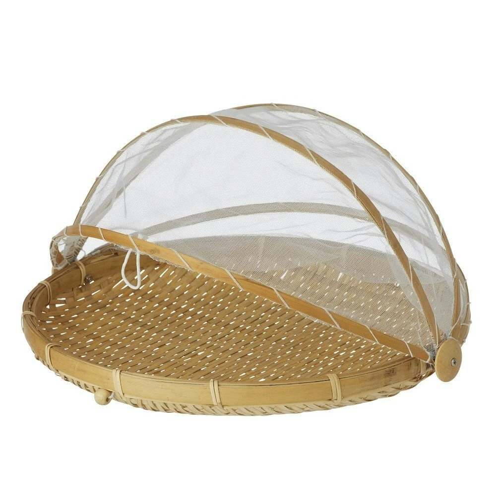 Davis & Waddell Collapsible Mesh Food Cover With Bamboo Tray 1 Davis & Waddell Collapsible Mesh Food Cover With Bamboo Tray